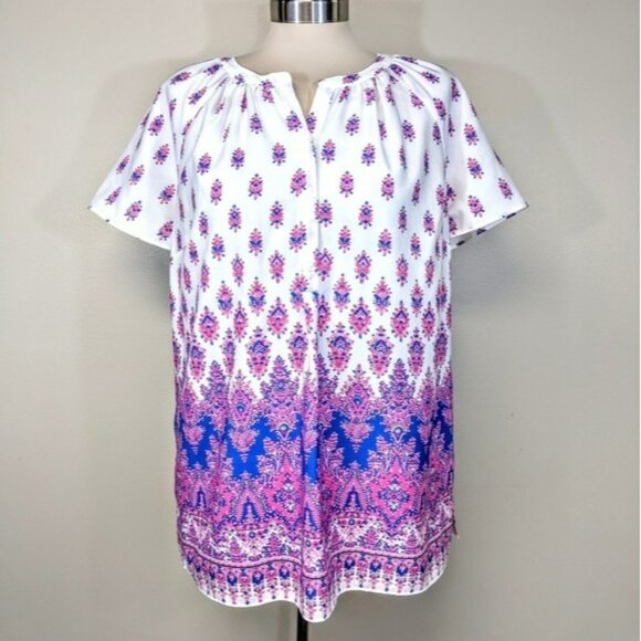 Talbot's Floral Tunic Top - Picture 1 of 6